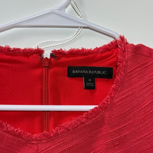 Banana Republic Frayed Edge Tweed Dress Size 4 - Picture 3 of 8